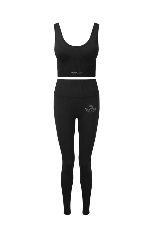 Premium Ribbed Find Your Own Truth Embroidered Leggings & Sports Bra